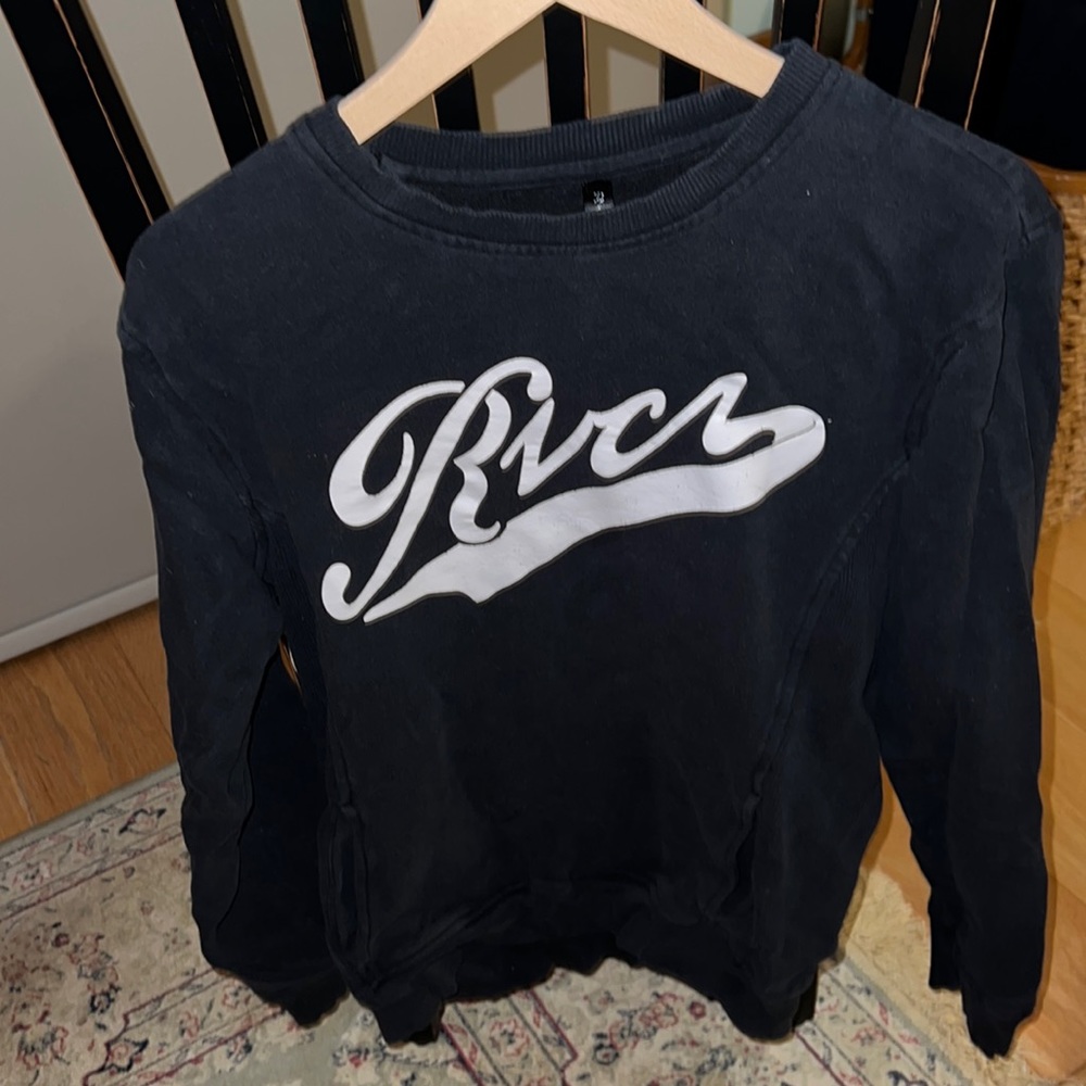 MENS Vintage RVCA Sweatshirt CREW NECK with POCKETS size MEDIUM. Condition GOOD!